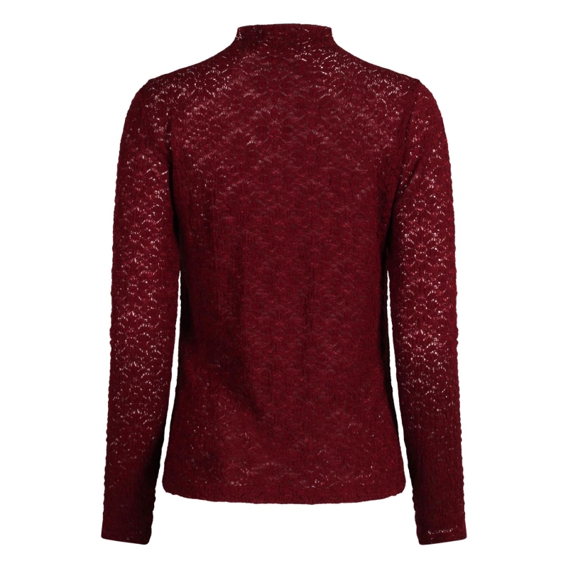 Lizzi Lou LT-69416 W20383 t-shirts lange mouw Rood bordo