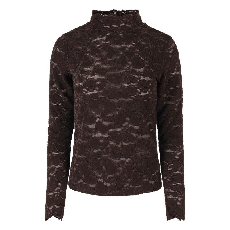Lizzi Lou Mira W20455 t-shirts lange mouw Bruin donker