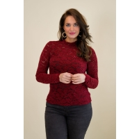 Lizzi Lou Mira W20455 t-shirts lange mouw Wijnrood