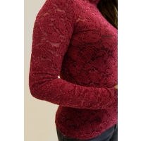 Lizzi Lou Mira W20455 t-shirts lange mouw Wijnrood