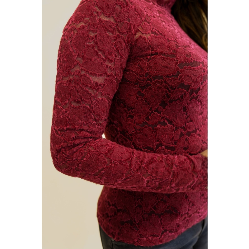 Lizzi Lou Mira W20455 t-shirts lange mouw Wijnrood