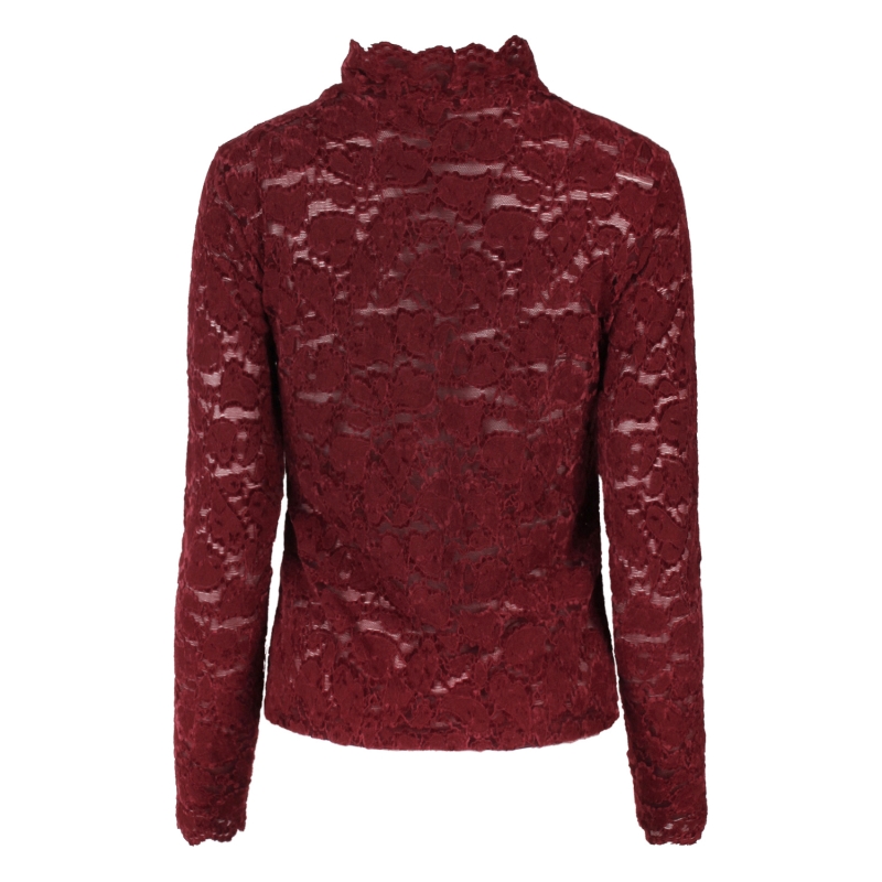 Lizzi Lou Mira W20455 t-shirts lange mouw Wijnrood