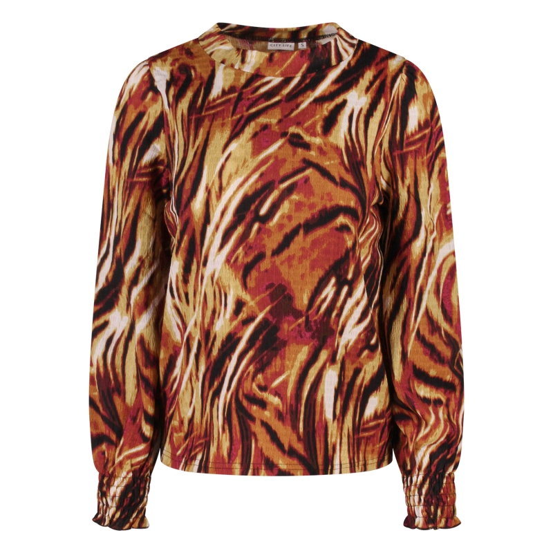 City Life 213019 W20440 t-shirts lange mouw Bruin