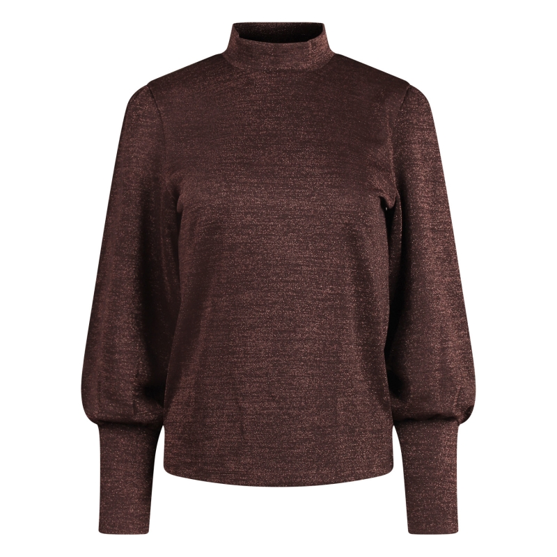 City Life LW93412 W20462 t-shirts lange mouw Bruin donker