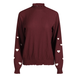 City Life Mieke W20567 dames T-shirt lm Wijnrood