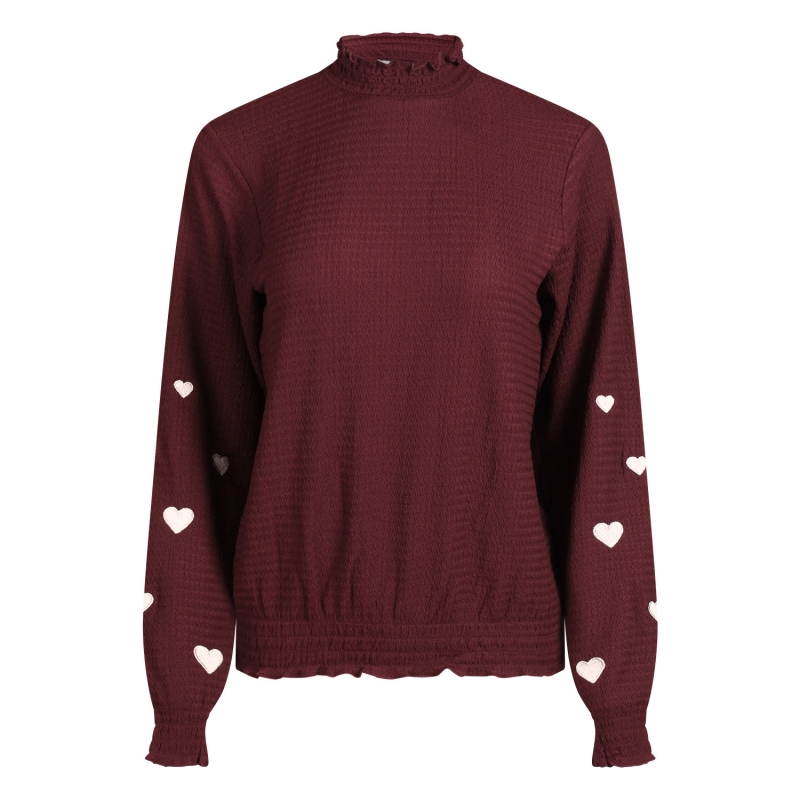 City Life Mieke W20567 t-shirts lange mouw Wijnrood