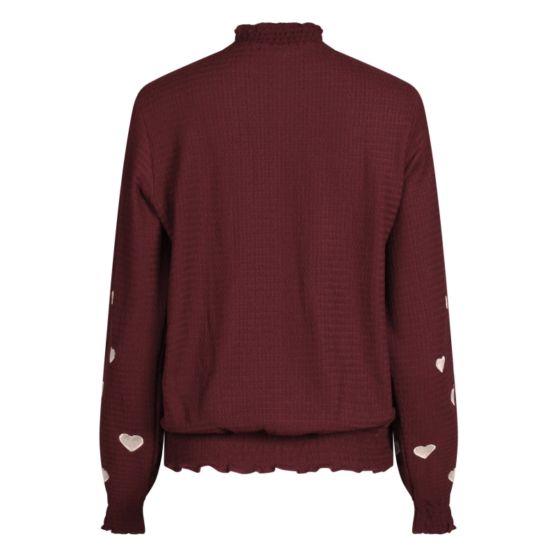 City Life Mieke W20567 t-shirts lange mouw Wijnrood