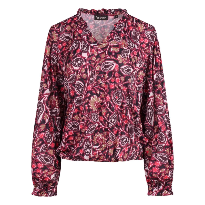 So Soire Cameron W20516 t-shirts lange mouw Rose donker