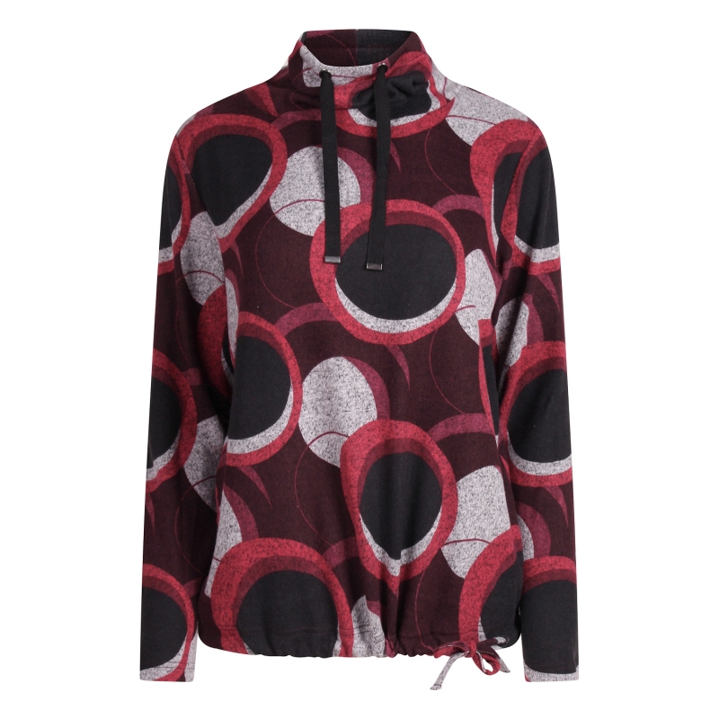 So Soire Claudine W20570 t-shirts lange mouw Wijnrood
