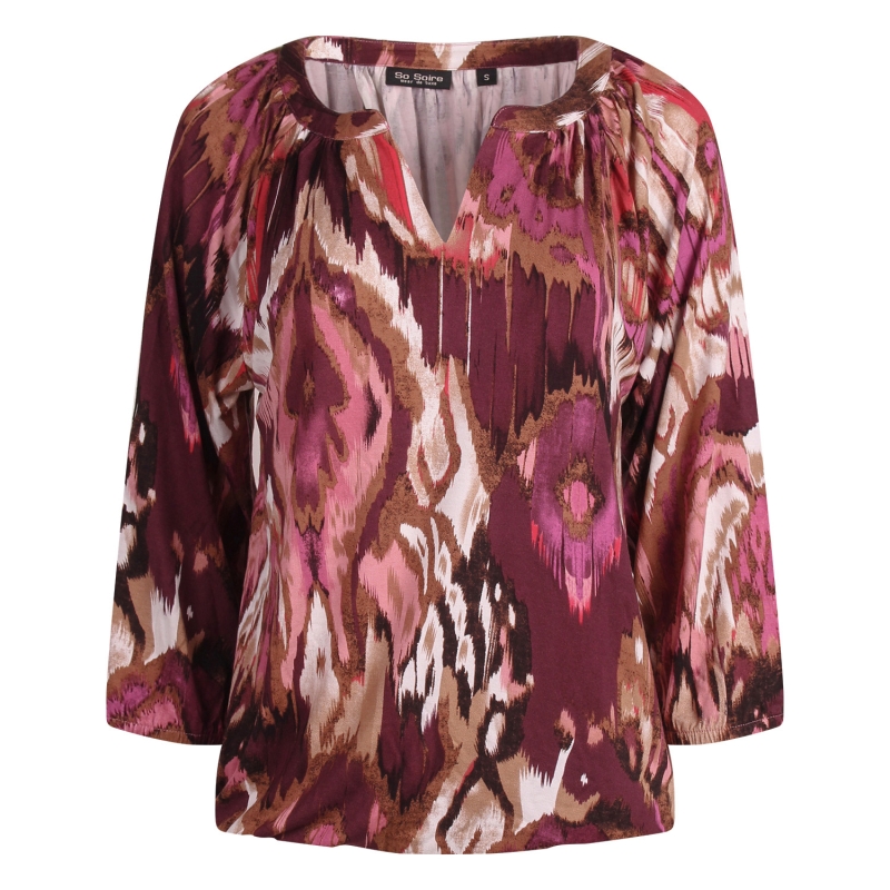 So Soire Cora W20512 t-shirts lange mouw Wijnrood