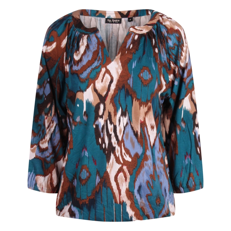 So Soire Cora W20512 t-shirts lange mouw Petrol