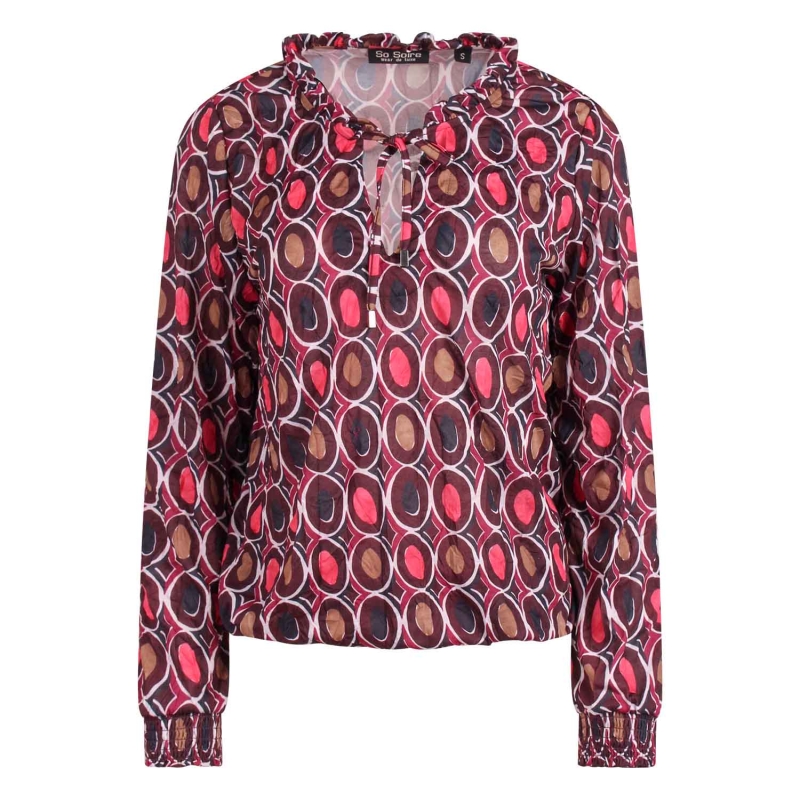 So Soire Olga W20515 t-shirts lange mouw Wijnrood