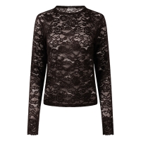 Lizzi Lou Sophia W20517 t-shirts lange mouw Bruin donker