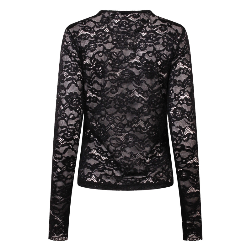 Lizzi Lou Sophia W20517 t-shirts lange mouw Zwart