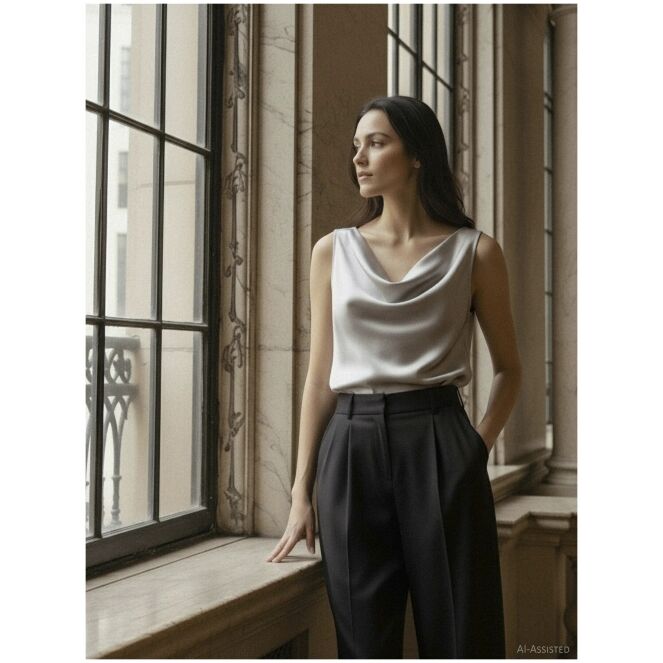 hypedrop hypedrop HDNATHALIE COWL-NECK TOP Grijs Ultimate Grey hypedrop HDNATHALIE COWL-NECK TOP Dames singlet Grijs bestel je online bij www.bertusmode.nl/