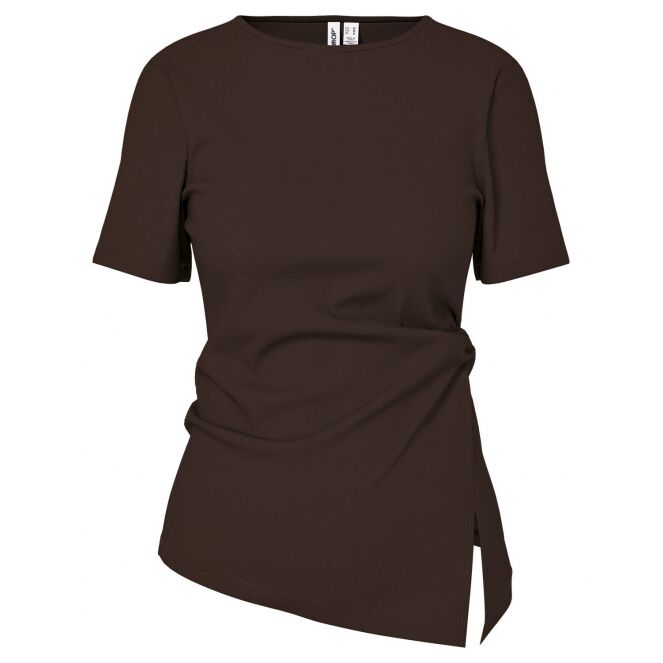 hypedrop hypedrop HDMADISON DRAPED SS TEE Bruin Coffee Bean hypedrop HDMADISON DRAPED SS TEE Dames T-shirt km Bruin bestel je online bij www.bertusmode.nl/