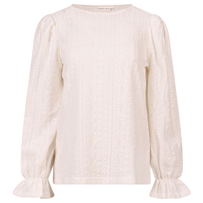 City Life City Life 103430 Z10637 Beige snowwhite City Life 103430 Z10637 Dames T-shirt lm Beige bestel je online bij www.bertusmode.nl/