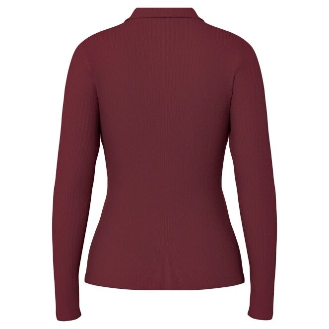 hypedrop hypedrop HDNAOMI LS POLO Rood Oxblood Red hypedrop HDNAOMI LS POLO Dames T-shirt lm Rood bestel je online bij www.bertusmode.nl/