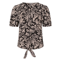 lizzi lou Luna aop Z10495 blouses korte mouw Zwart