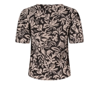 lizzi lou Luna aop Z10495 blouses korte mouw Zwart