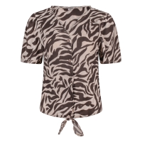 lizzi lou Luna aop Z10495 blouses korte mouw Bruin
