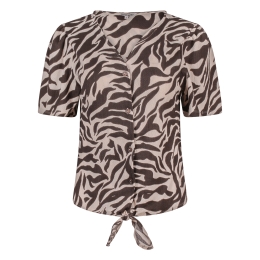 lizzi lou Luna aop Z10495 dames bloese km Bruin