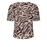 lizzi lou Luna aop Z10495 blouses korte mouw Bruin