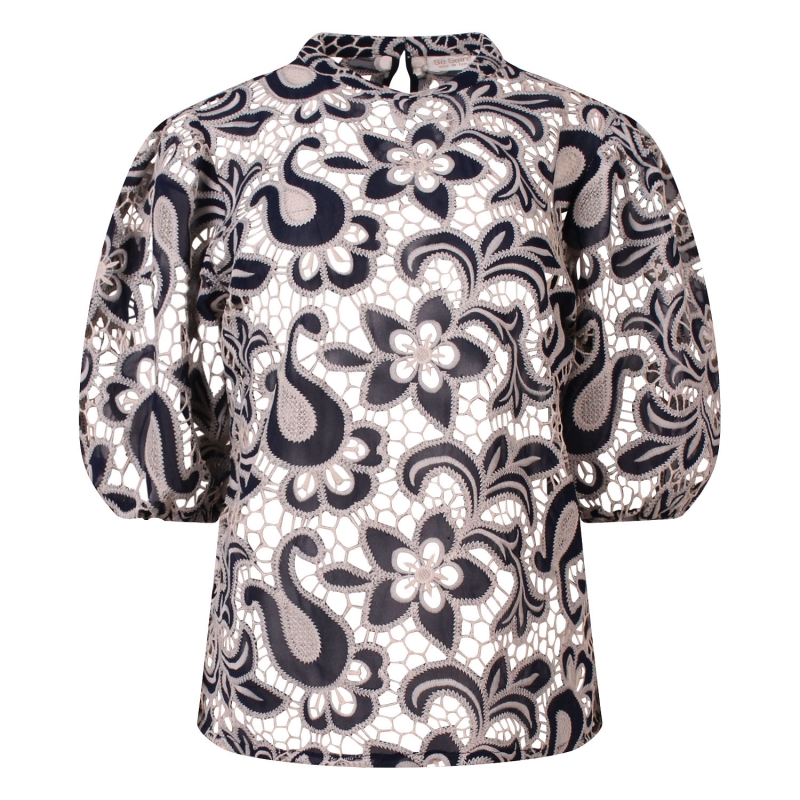 So Soire Ambria Z10543 blouses korte mouw Indigo