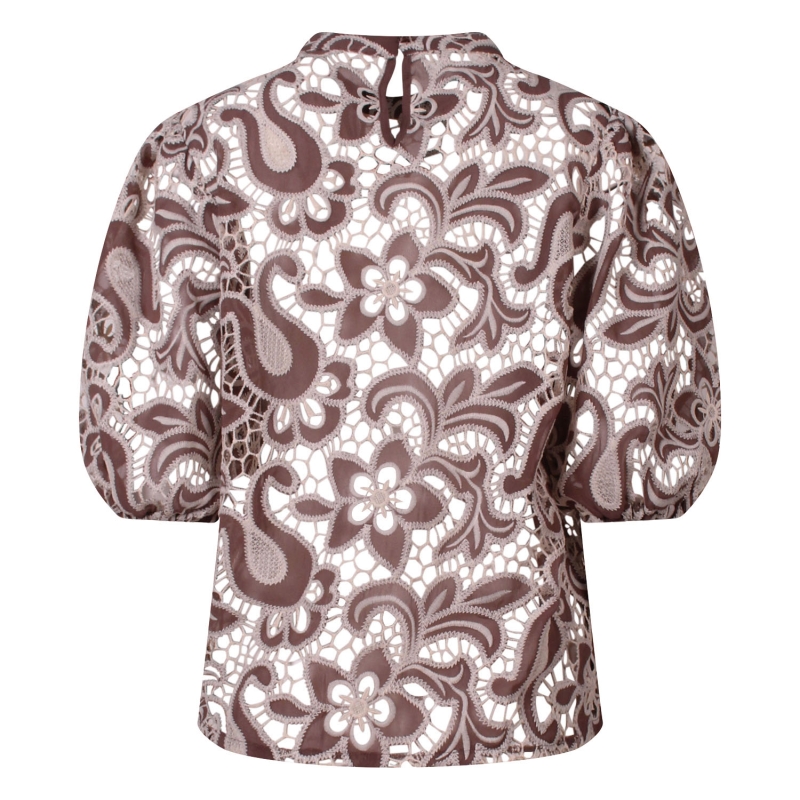 So Soire Ambria Z10543 blouses korte mouw Taupe