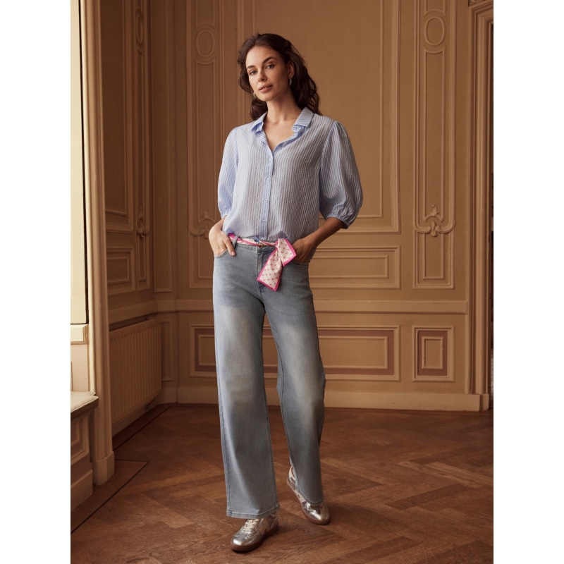 So Soire Ilja Z10544 blouses korte mouw Blauw licht