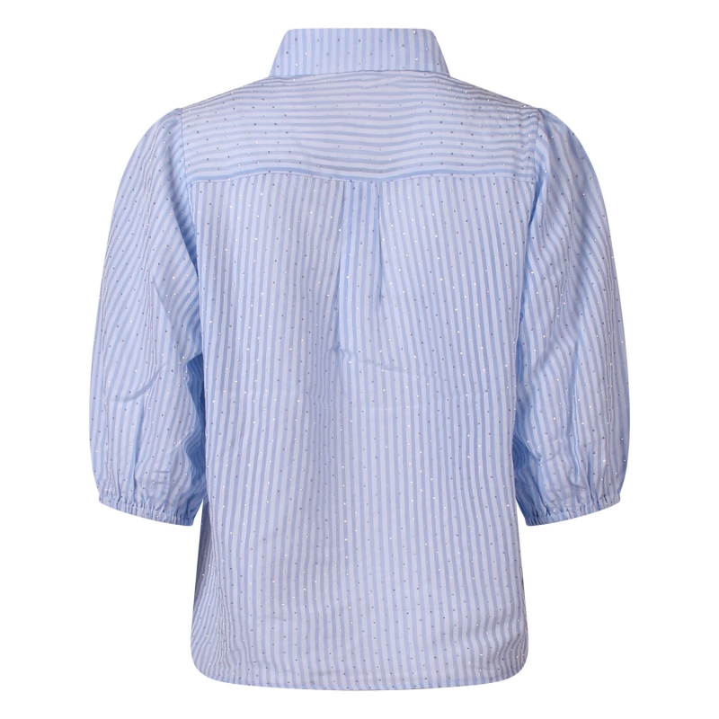 So Soire Ilja Z10544 blouses korte mouw Blauw licht