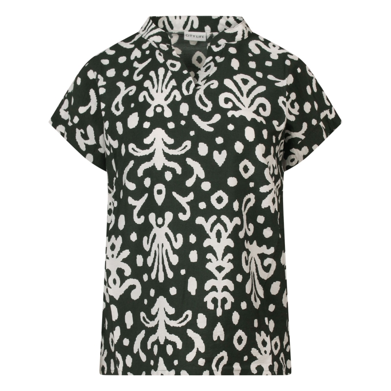 City Life 103559 Z10620 blouses korte mouw Army