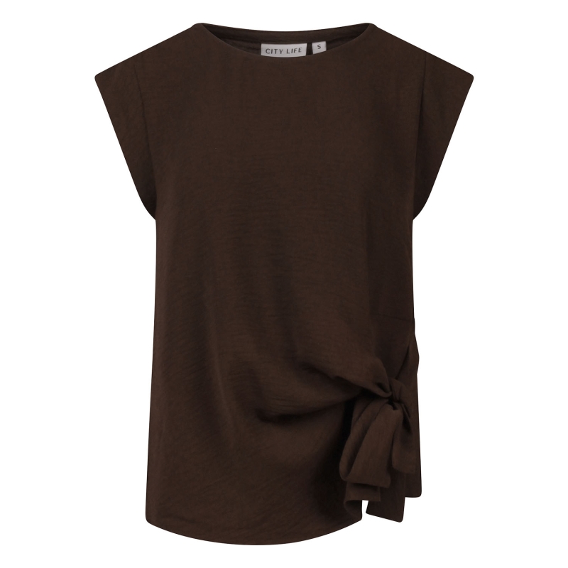 City Life LW10873 Z10672 blouses korte mouw Bruin