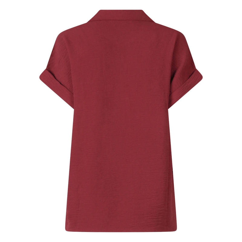 City Life 103524 W20022 blouses korte mouw Wijnrood