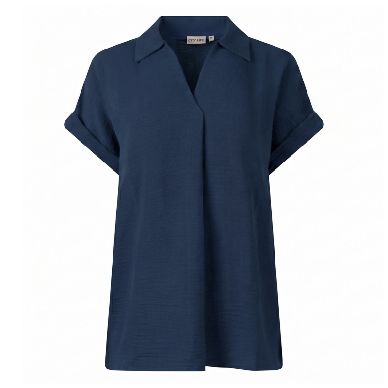 City Life 103524 W20022 blouses korte mouw Marine