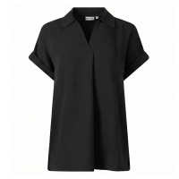 City Life 103524 W20022 blouses korte mouw Zwart