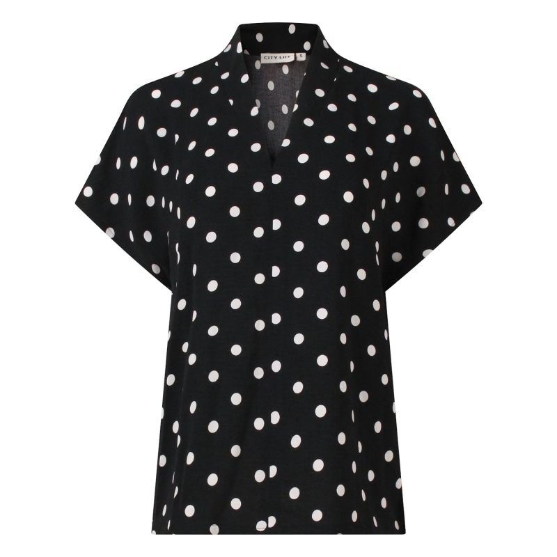City Life 103576A W20027 blouses korte mouw Zwart