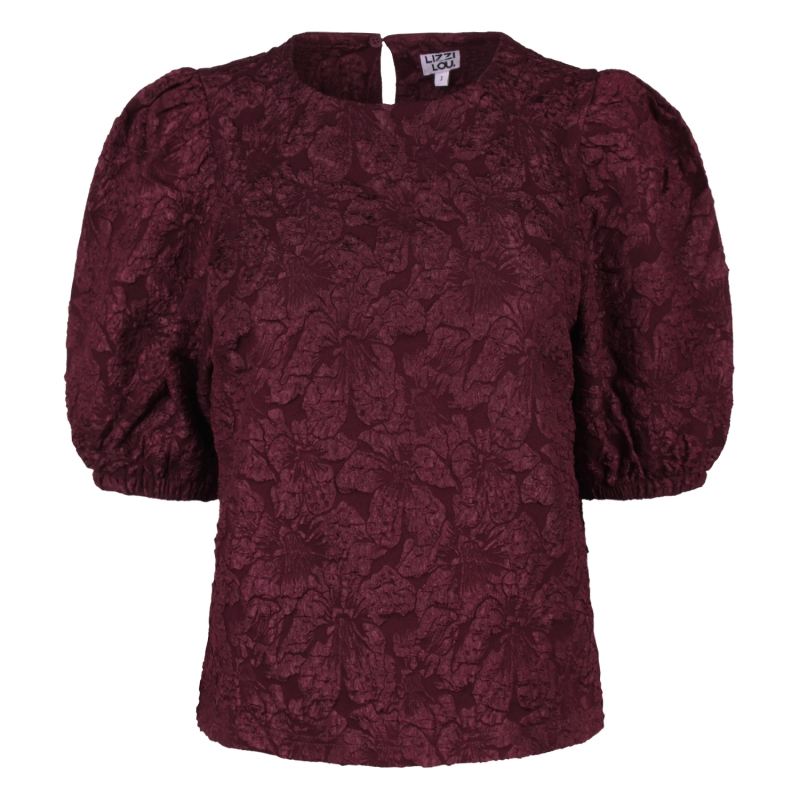 lizzi lou CX10083 W20471 blouses korte mouw Wijnrood