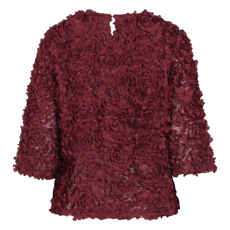 So Soire Rosaria W20511 blouses korte mouw Wijnrood