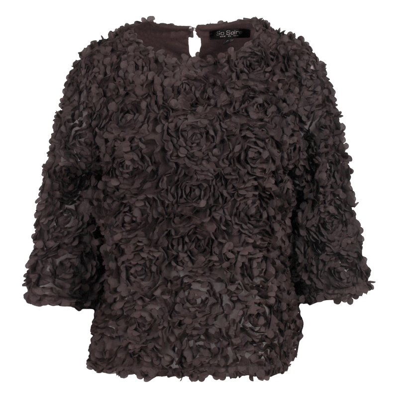 So Soire Rosaria W20511 blouses korte mouw Bruin donker