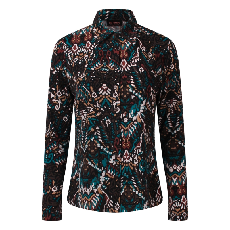 So Soire Gina W10457 blouses lange mouw Petrol