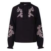 lizzi lou Denise W10534 blouses lange mouw Zwart