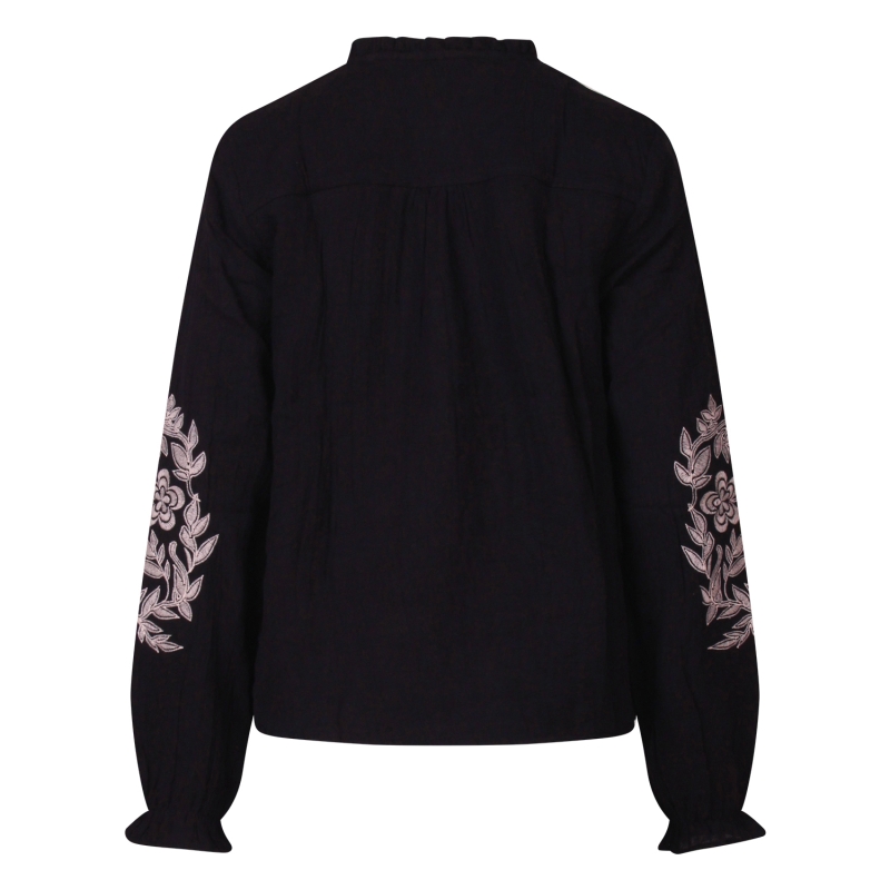 lizzi lou Denise W10534 blouses lange mouw Zwart