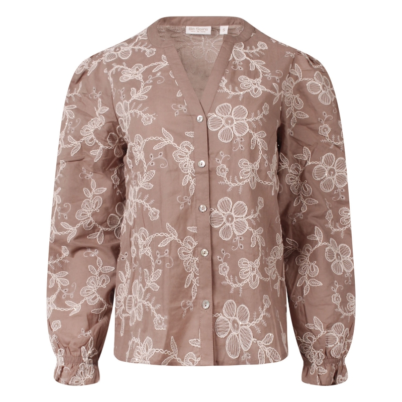 So Soire Floortje Z10542 blouses lange mouw Taupe