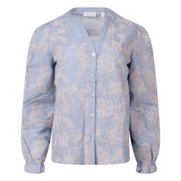 So Soire Floortje Z10542 dames bloese lm Blauw licht