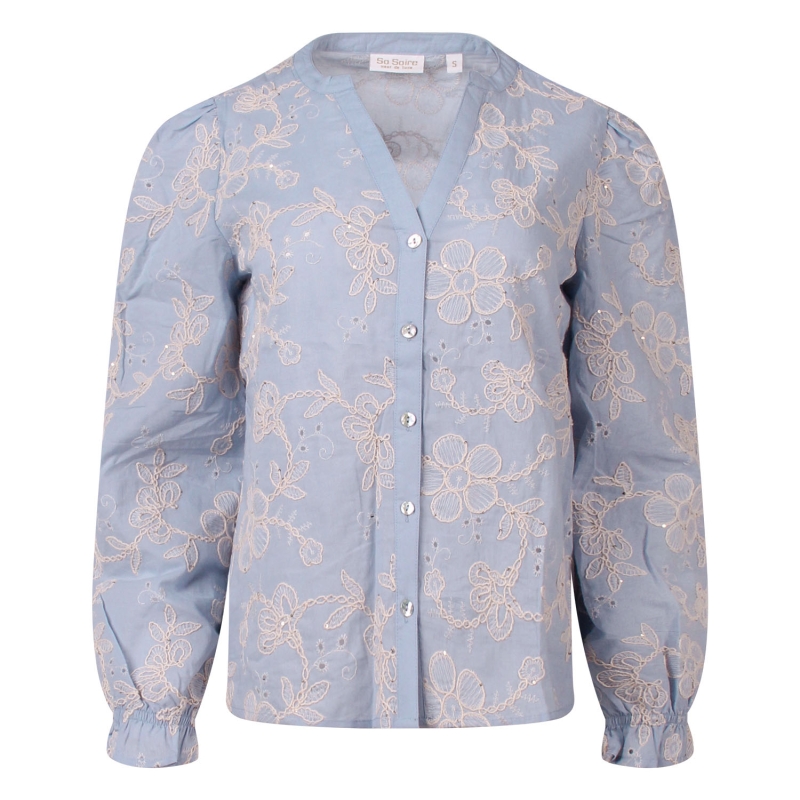 So Soire Floortje Z10542 blouses lange mouw Blauw licht