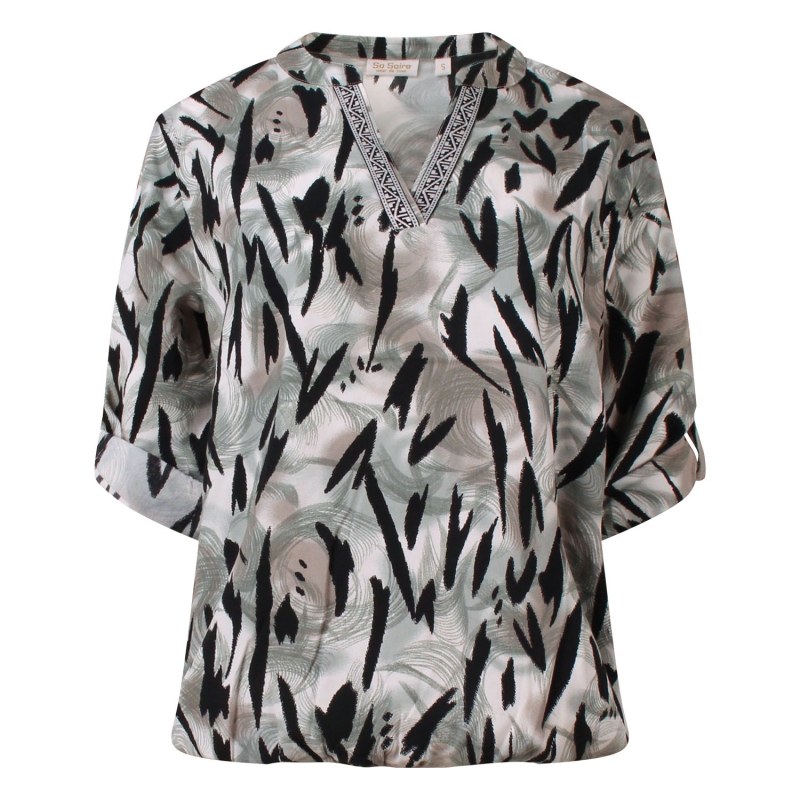 So Soire Gillian Z10545 blouses lange mouw Groen licht