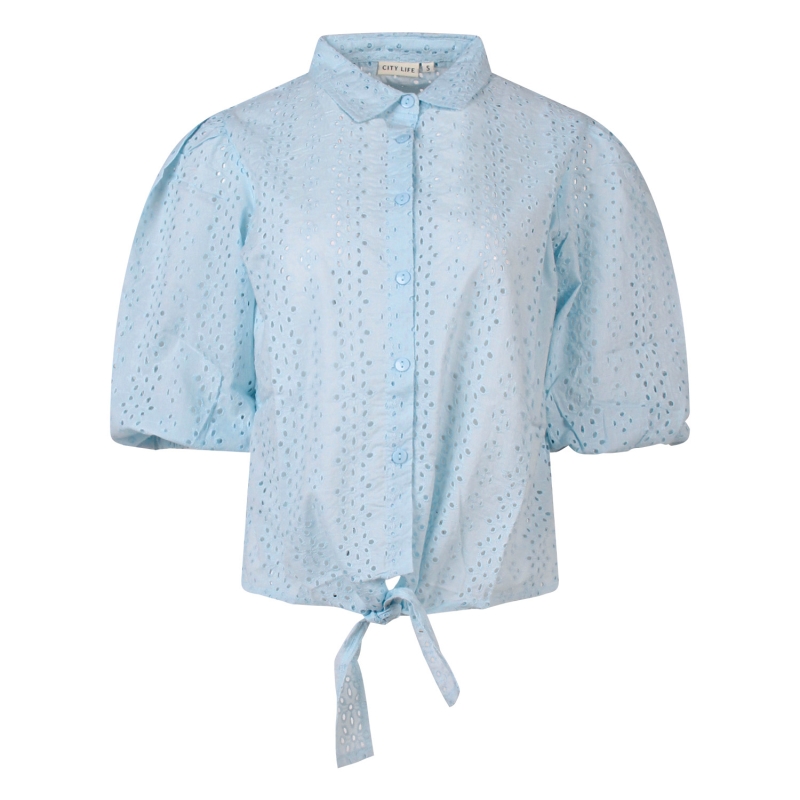 City Life LT-66459b Z10561 blouses lange mouw Blauw licht