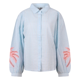 lizzi lou LW10870 Z10513 dames bloese lm Blauw licht