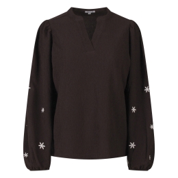 Lizzi Lou Daphne W20454 dames Blouses lange mouwen Bruin donker